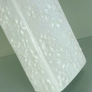 Vase vintage allemand de l'Ouest Scheurich Kosmos, émaillé blanc, motif sputnik modèle 263-31.