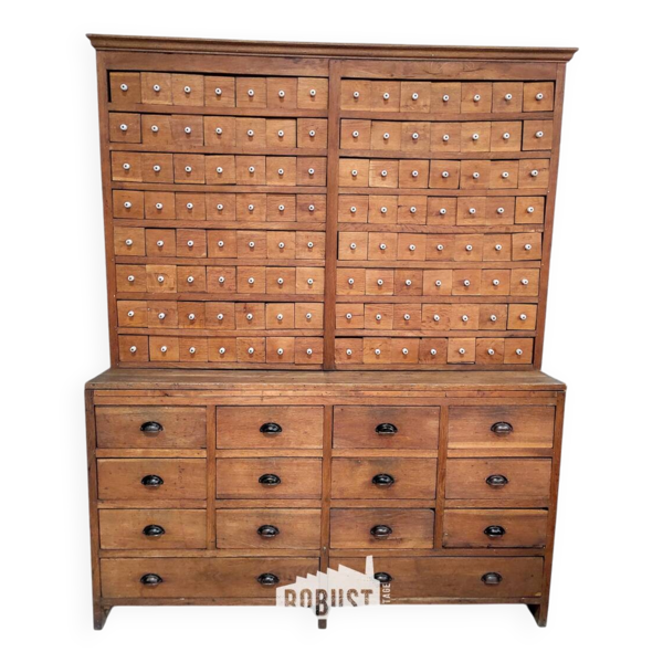 Armoire d'apothicaire de mercerie ancienne