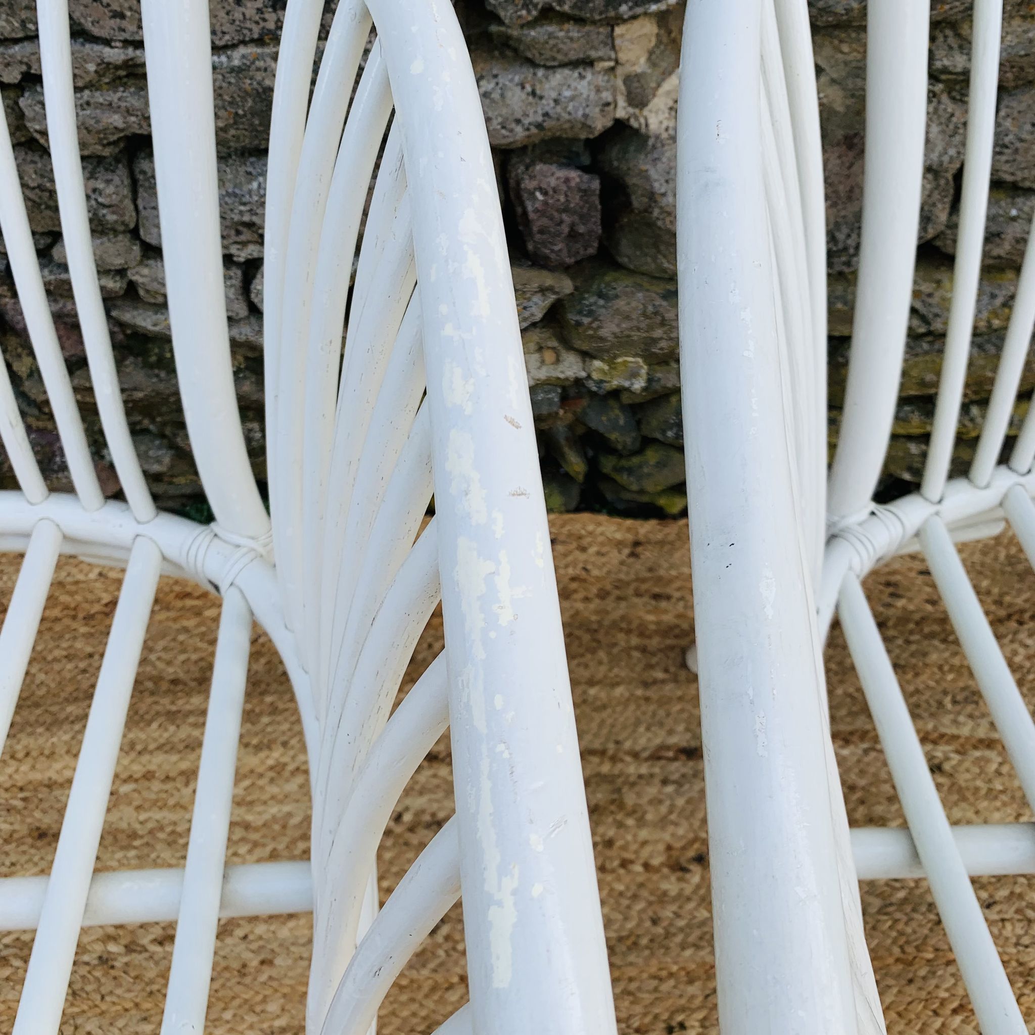 Salon rotin blanc
