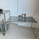 Coffee table / chrome and smoked glass by Max Sauze