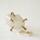 Mid-century umbrella stand in patinated brass and perforated metal, 1950s.