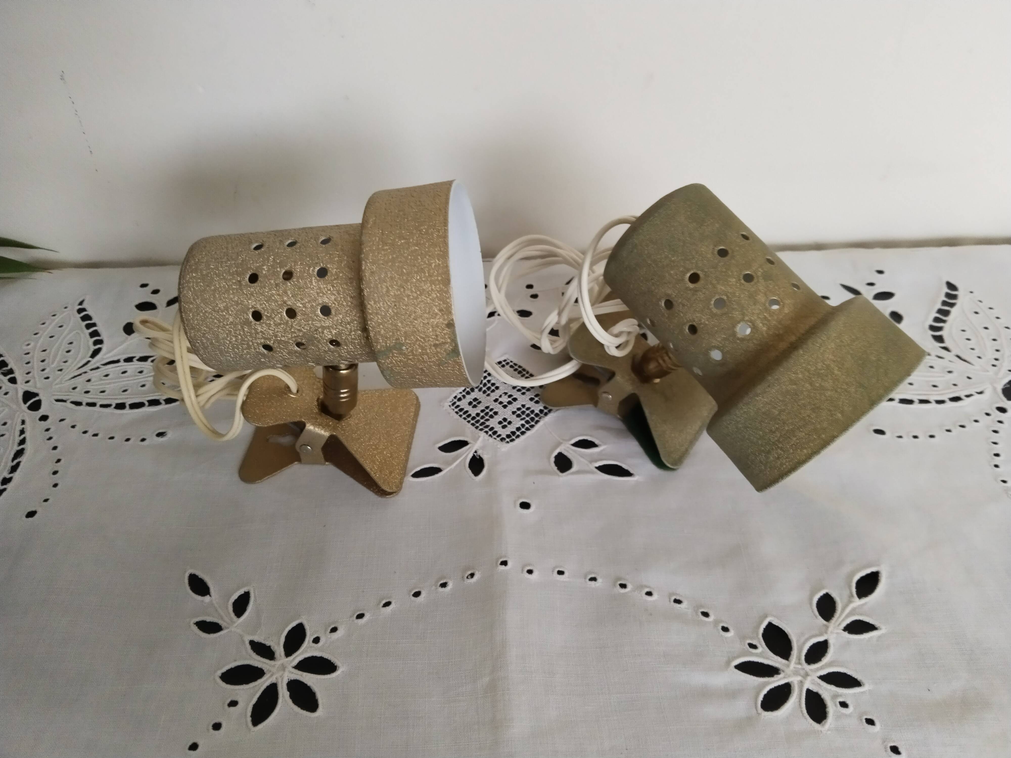 Gold clip spotlights, 1950s