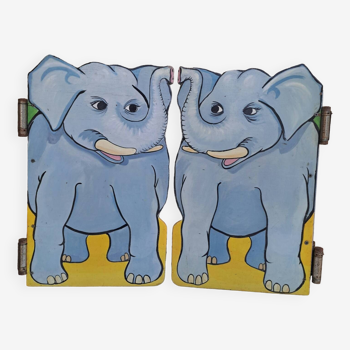 Pair of saloon doors for children painted Babar decor