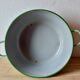 Large vintage basin in green enameled sheet metal