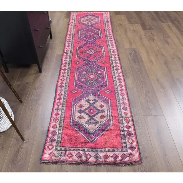 1970s Turkish Handmade Wool Runner Rug 76x299