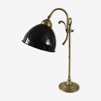 Vintage lamp enamelled globe 50s