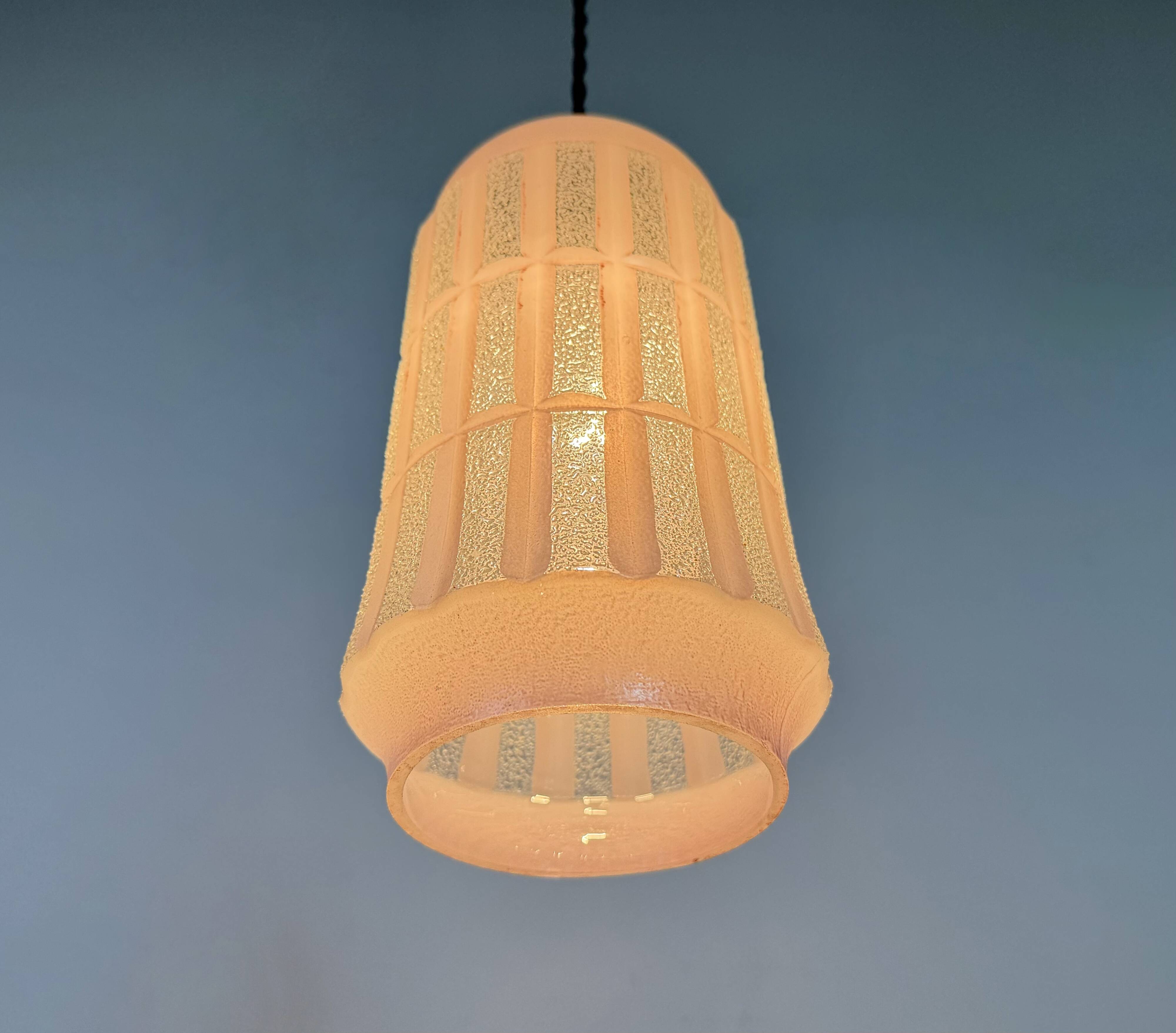 Vintage Glass Ceiling Light, 1970s