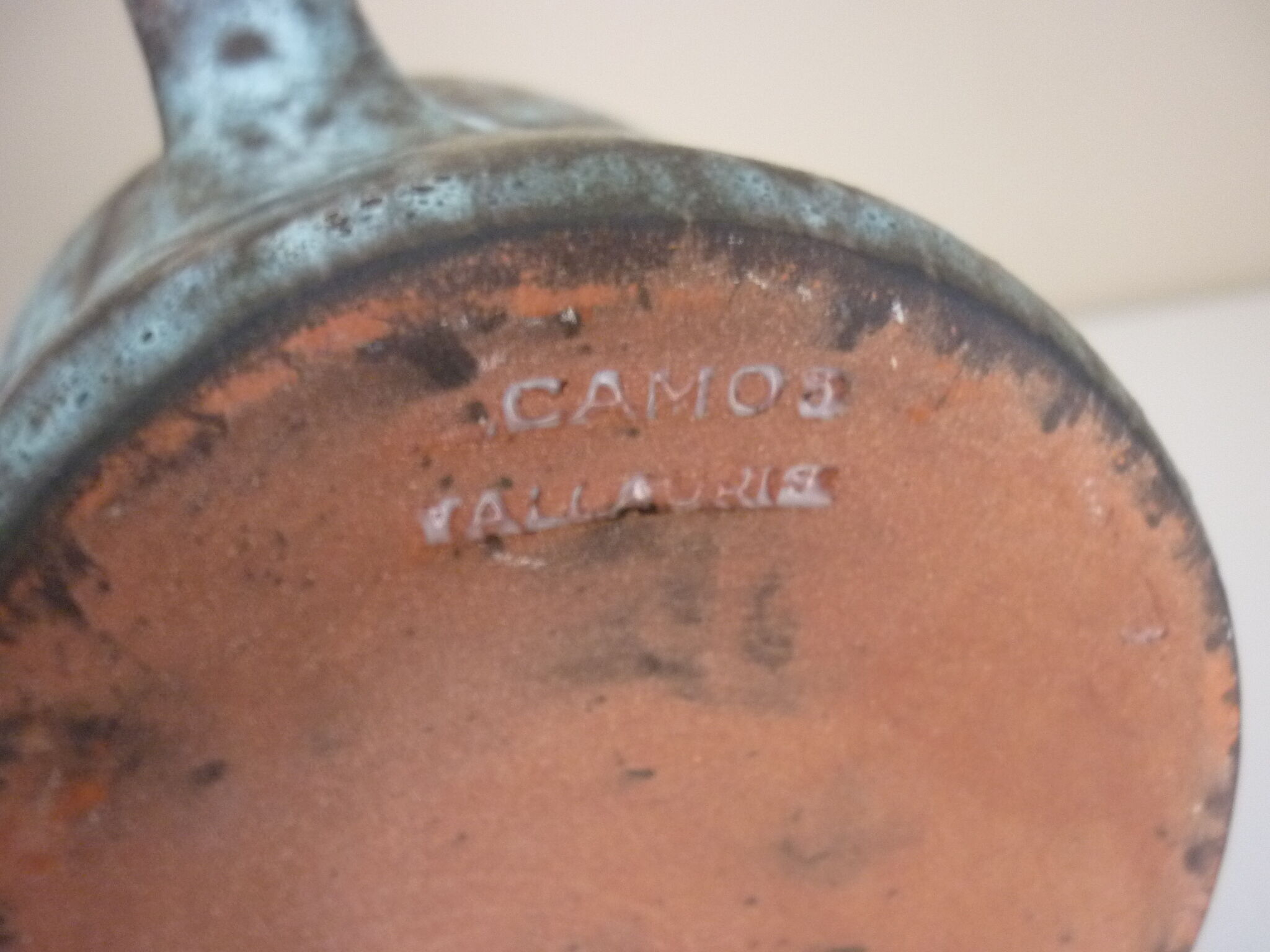 Pitcher signed Camos Vallauris, glazed ceramic, 60s/70s