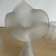 Set of 4 vintage frosted glass vases