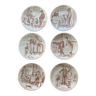 Set of 6 Sarreguemine talking plates