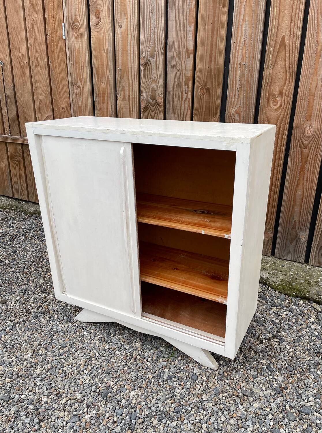 Vintage sideboard with sliding doors