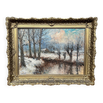 WJ (Walter) Neuhof (1904-1982), "Winter Landscape."