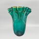 1970s Astonishing Emerald Green "Fazzoletto" Vase by Michielotto in Murano Glass. Made in Italy