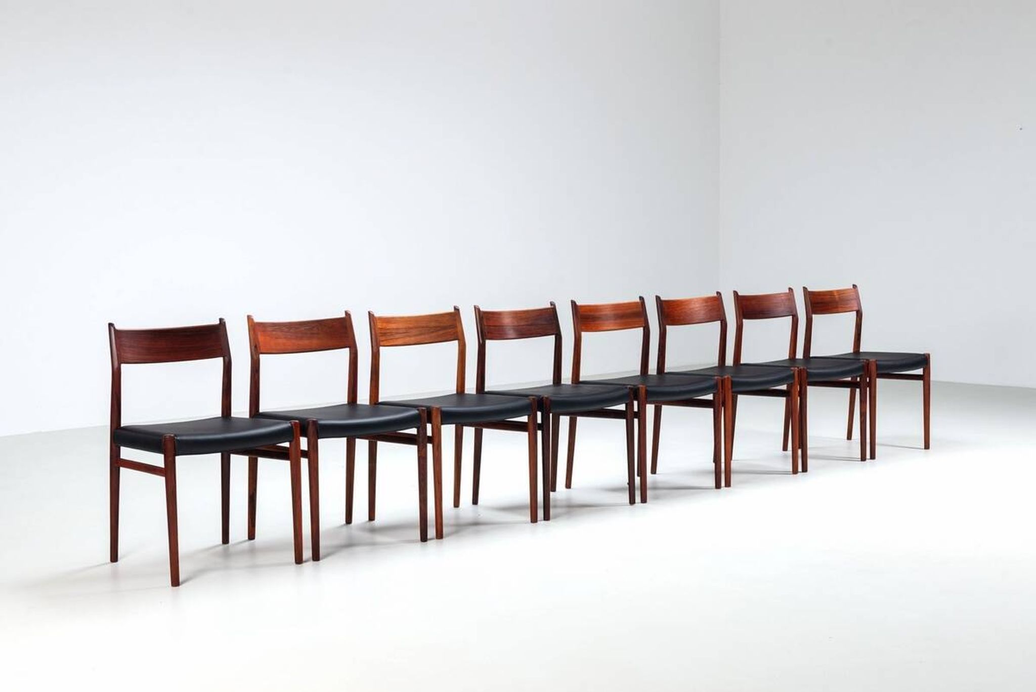 Arne Vodder model 418 dining chairs in rosewood Sibast Mobler Denmark 1960