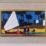 Mid-century swedish oil painting