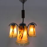 Art deco hanging lamp in glass