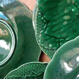 Plates in gien earthen earthenware slurry