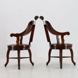 1920s Restored Rare Swivel Barber Beech Chair, Czechoslovakia