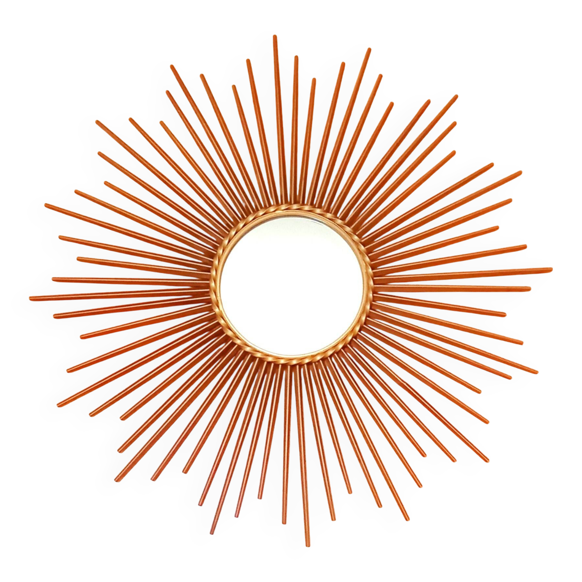 vintage gold metal sun mirror