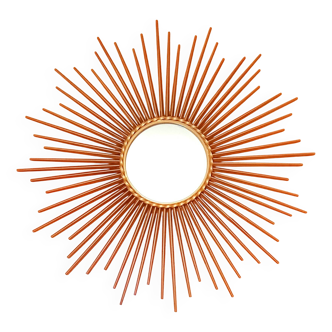 vintage gold metal sun mirror