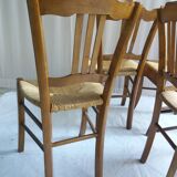 Series of 4 old mulched chairs