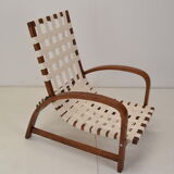Art-deco adjustable armchair, designed by Jindrich Halabala,Restored,1930's