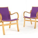 Fauteuils Vejle en tissu violet