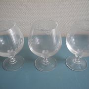 6 vintage French crystal glasses Fleury Arques cognac glasses