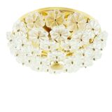 XL Mid-Century Floral Murano Glass Ceiling Light from Ernst Palme, 1970s