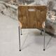 1960s chair in curved plywood on stainless steel base