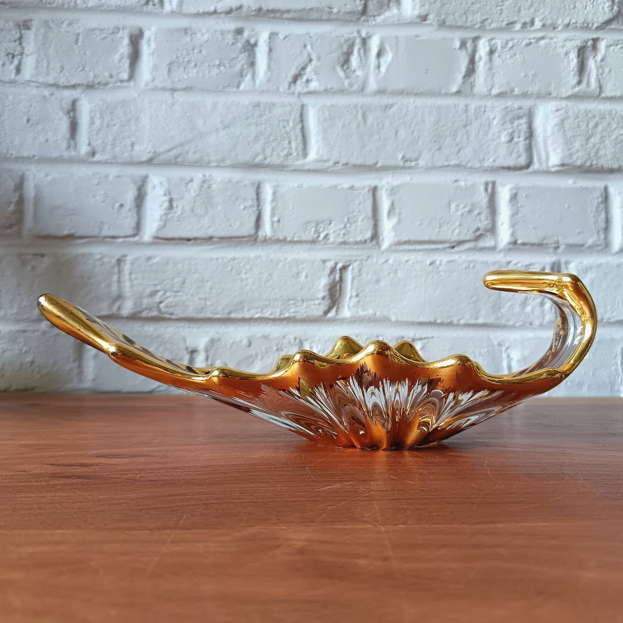 Mini golden glass coupe vintage style Bayel, pocket tray.