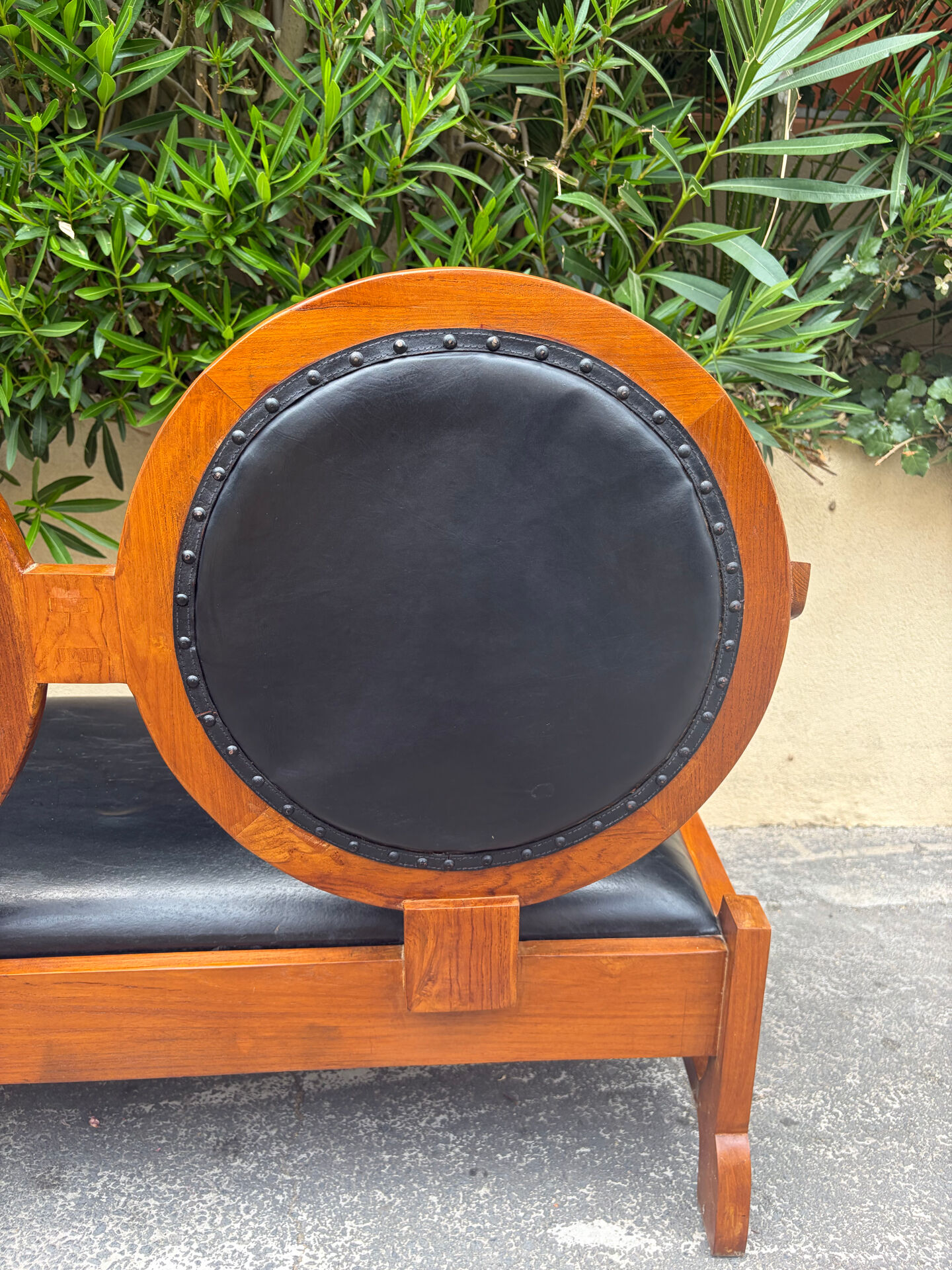 original Hungarian Art Deco bench in walnut by Lajos Kozma