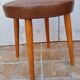 Tabouret vintage intra hamburg en skaï, assise à ressorts, 43 cm, années 50