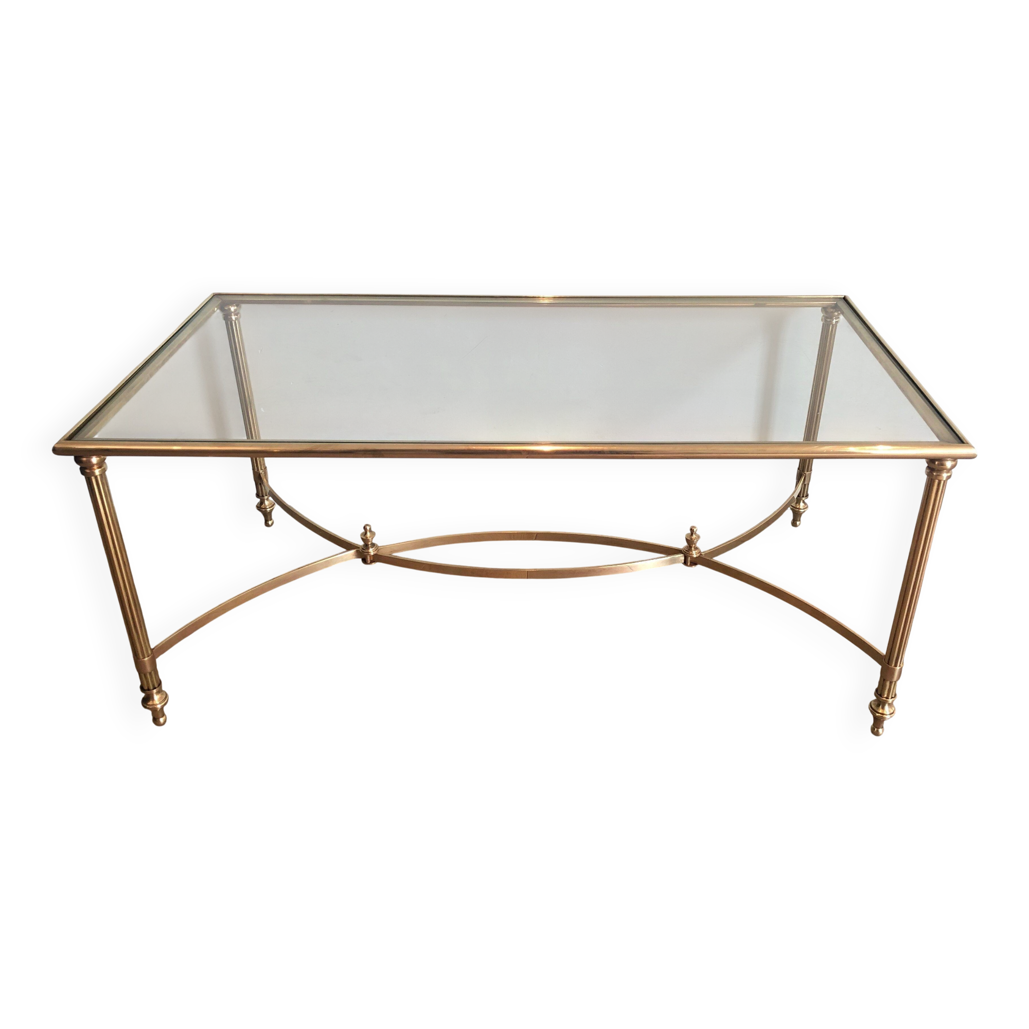Neoclassical style brass coffee table by Maison Jansen