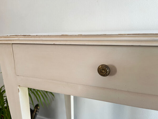 Petite table bois patiné / bureau / console / table d’appoint