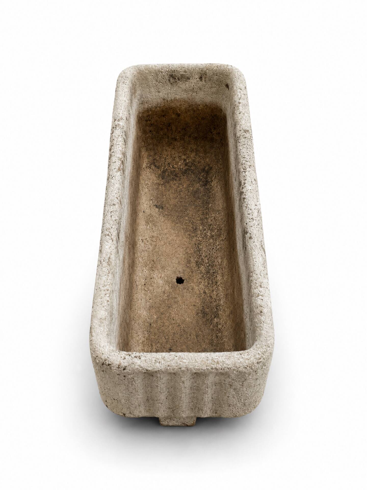3 large rectangular stone planters