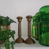 Paire de bougeoirs anciens en laiton 1870