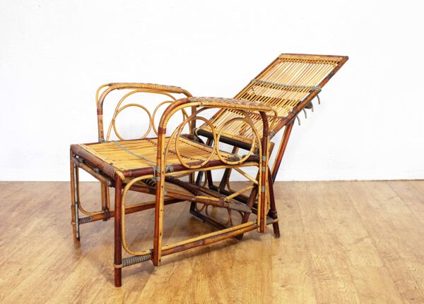 Fauteuil relax en rotin, Bauhaus 1930