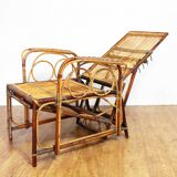 Rattan recliner chair, Bauhaus 1930
