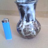 Glazed vase shiny white silver