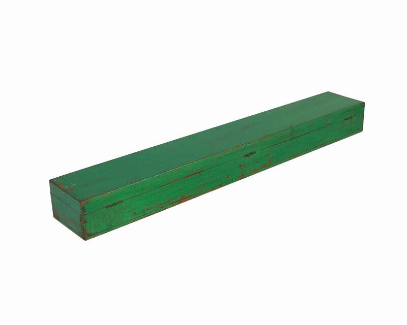 Old gun box original piece green patina old teak wood india
