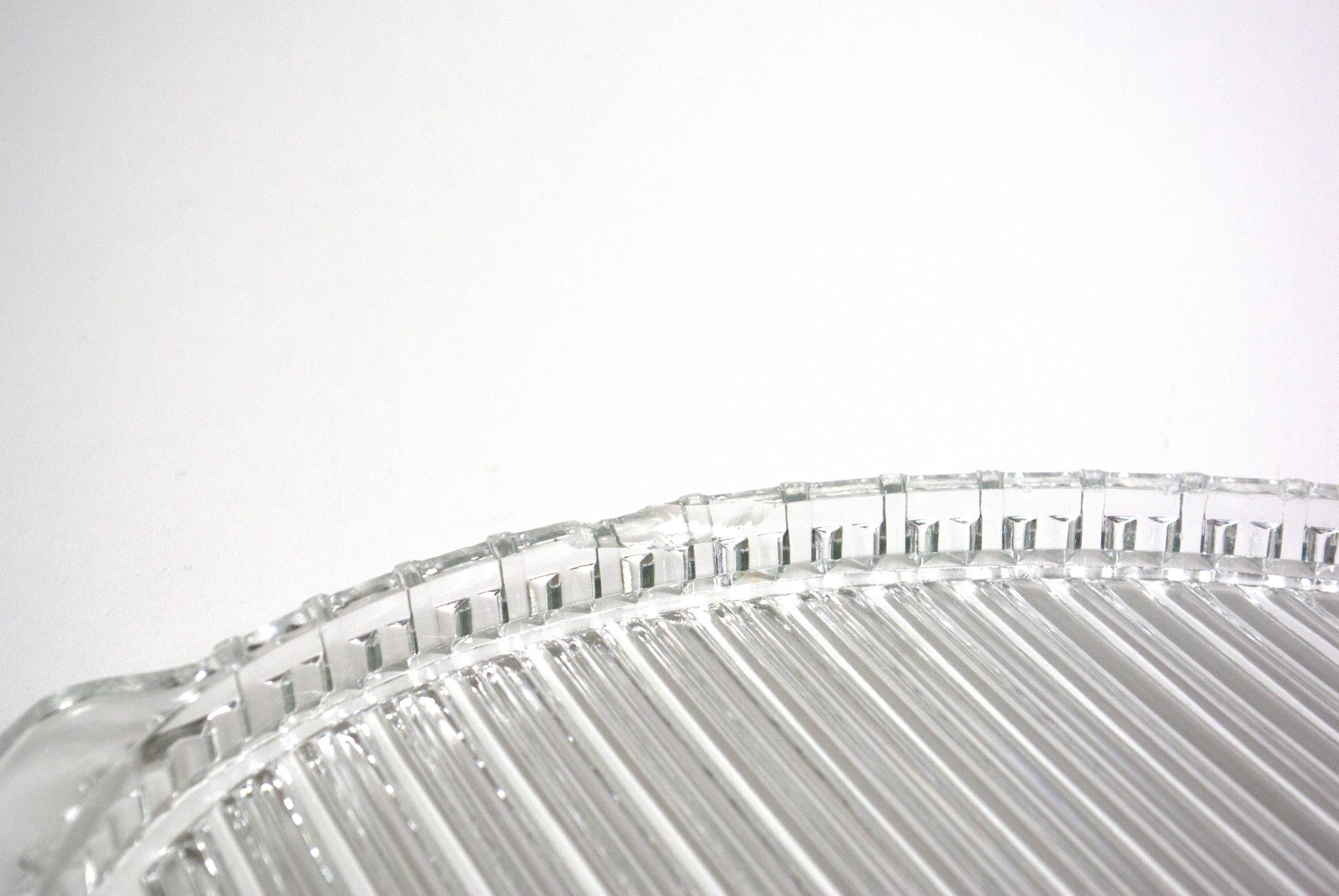 Oval trayhandles, crystal, made in France, art deco