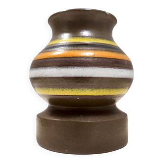 Postmodern Brown Enameled Earthenware Vase by Bitossi