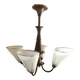Art deco chandelier in copper and granite glass