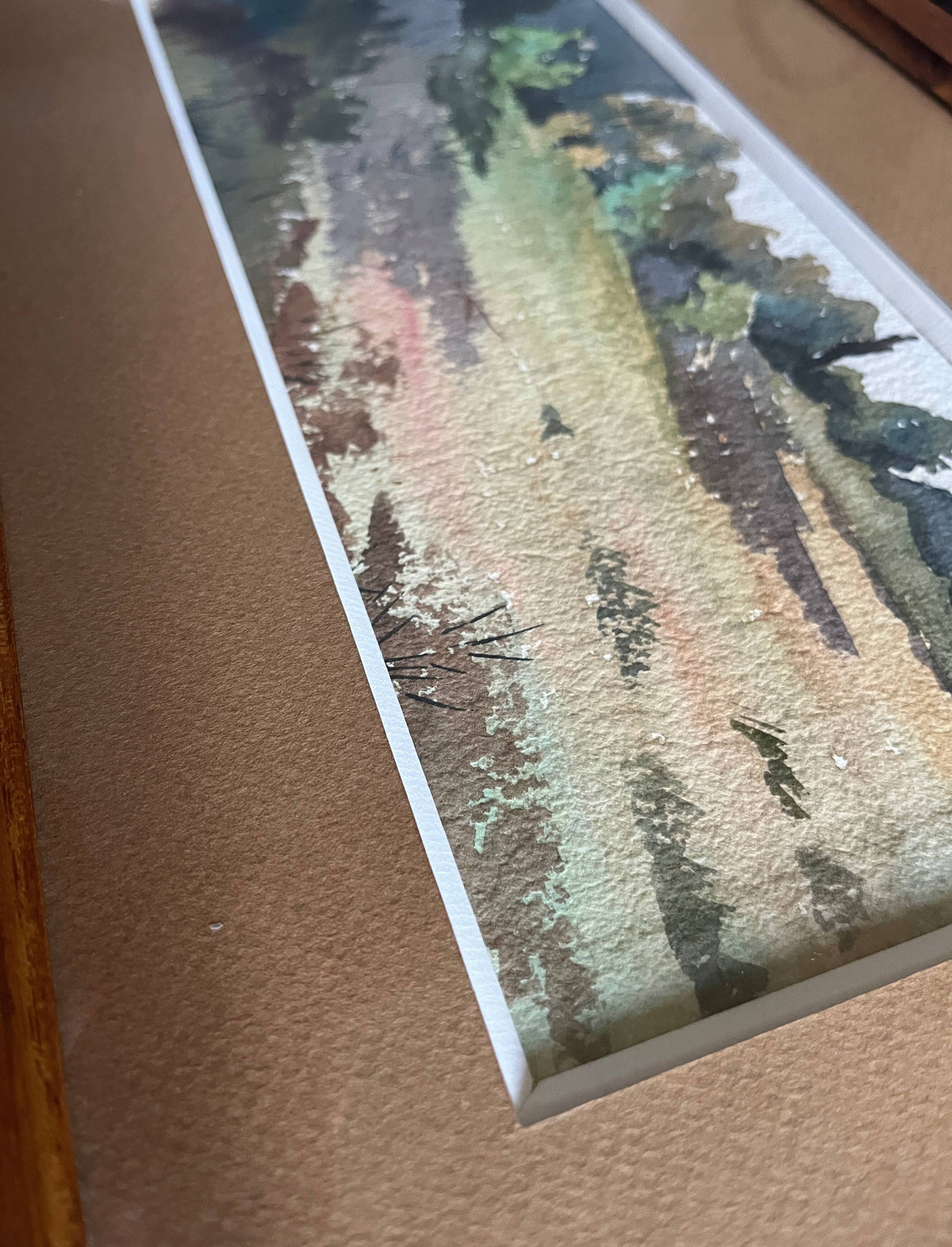 Painting watercolor attr. g. girardot (1856-1914) "prairie" circa 1900