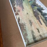 Painting watercolor attr. g. girardot (1856-1914) "prairie" circa 1900