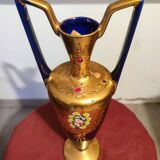 Art-deco vase in midnight blue and gold