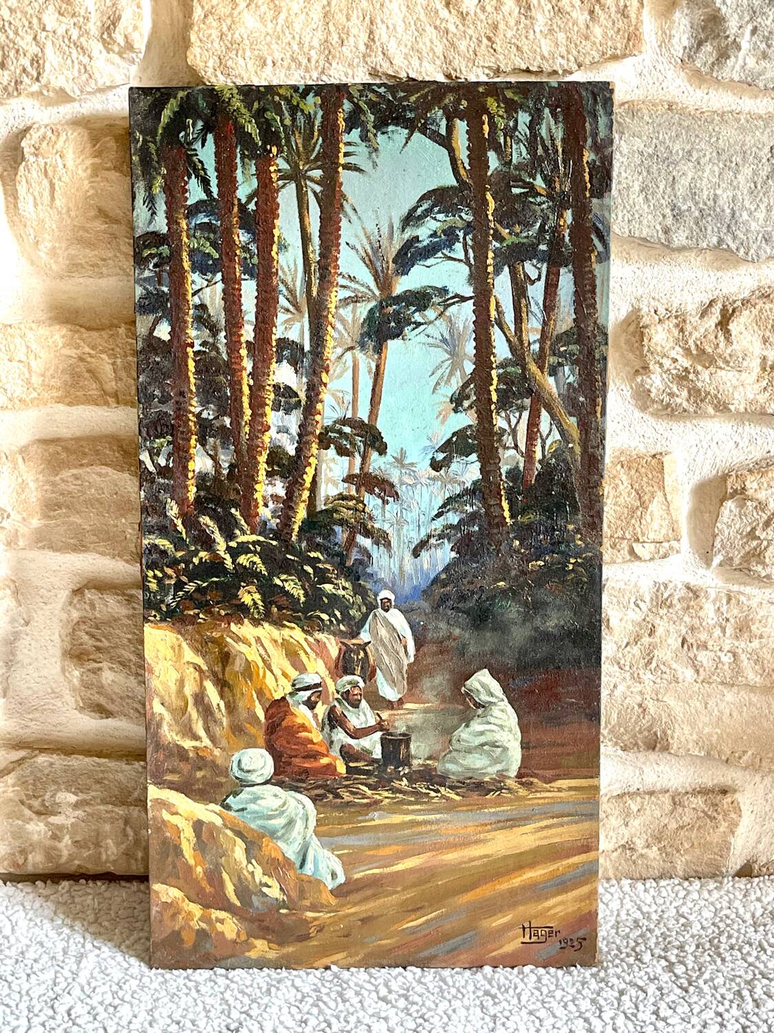 Pair of orientalist paintings signed Hager 1925