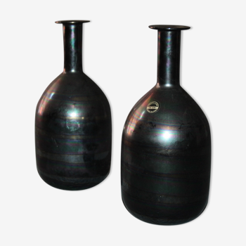 Paire de vases en verre italien