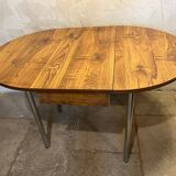 Vintage aluminum/wood table 1960/70